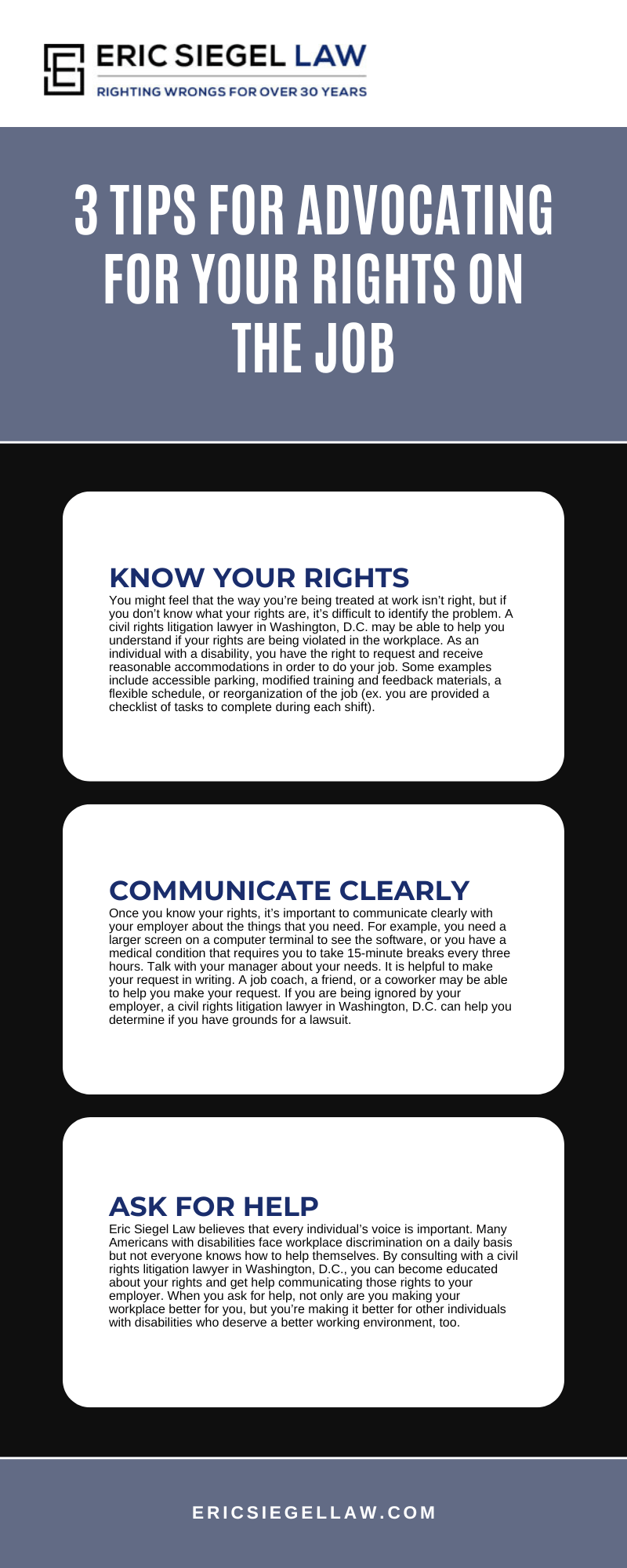3 Tips For Advocating For Your Rights On The Job Infographic