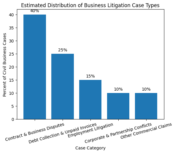 Distribution of litigation